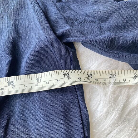 Liz Claiborne Blouse Sz M Button Front Top Blue Rolled Cuff Casual Relaxed Boho - Picture 6 of 8